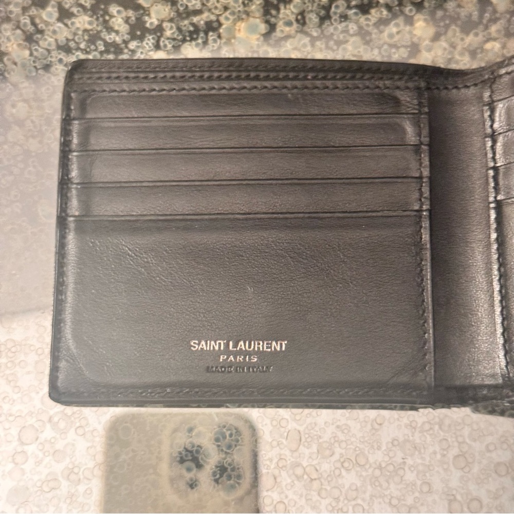 Saint Laurent Black Patent Leather Money Clip Wallet with YSL Logo - Picture 5 of 6